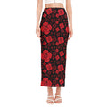 Muladhara Chakra Pattern Print Side Slit Maxi Skirt