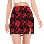Muladhara Chakra Pattern Print Side Slit Mini Skirt