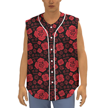 Muladhara Chakra Pattern Print Sleeveless Baseball Jersey