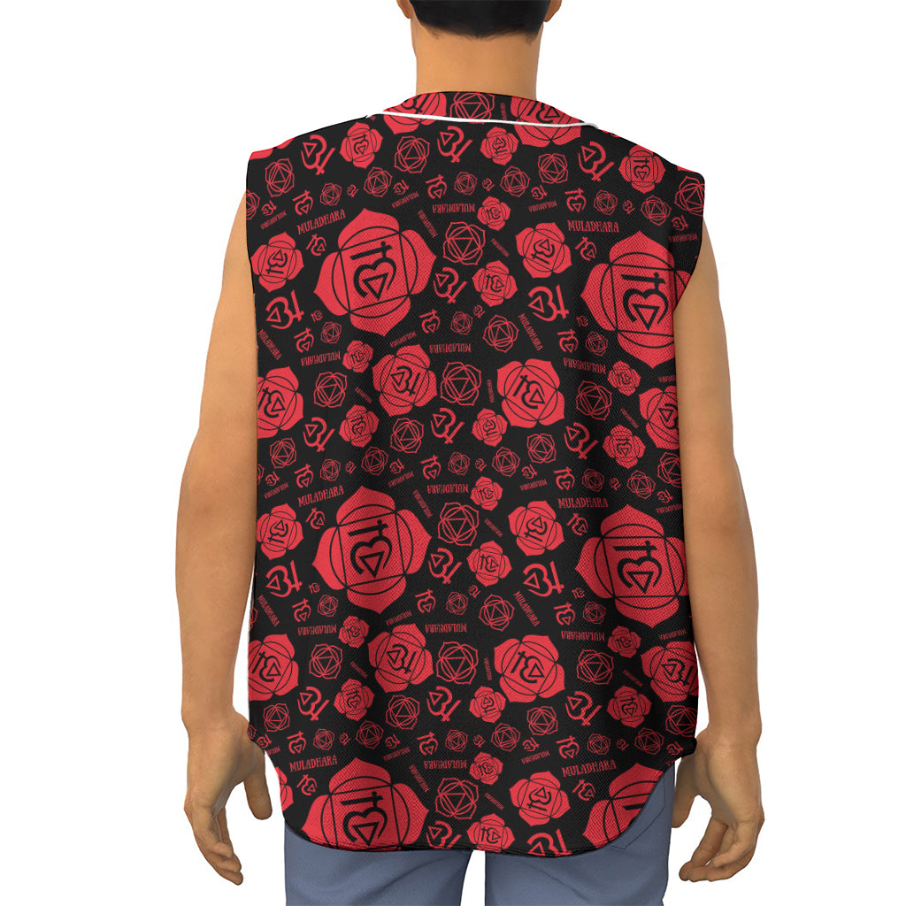Muladhara Chakra Pattern Print Sleeveless Baseball Jersey