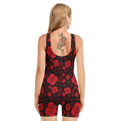 Muladhara Chakra Pattern Print Sleeveless One Piece Swimsuit