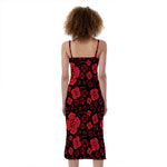 Muladhara Chakra Pattern Print Slim Fit Midi Cami Dress