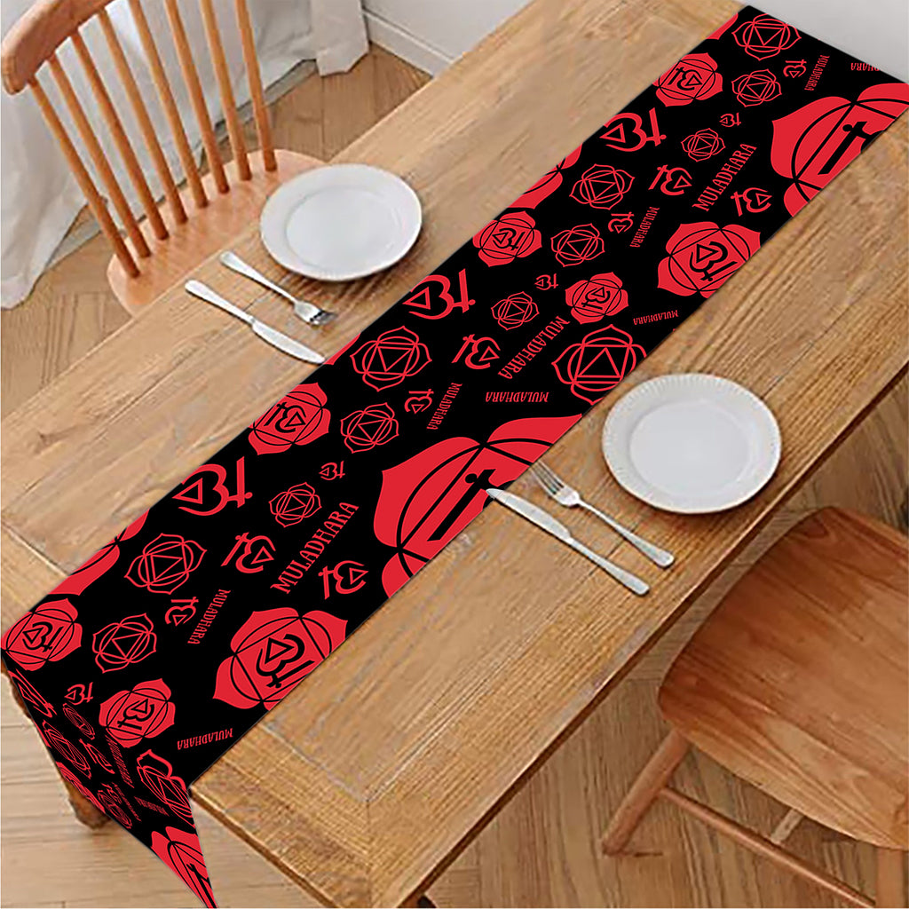 Muladhara Chakra Pattern Print Table Runner
