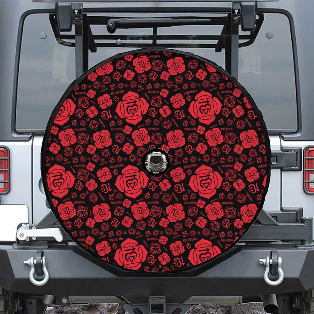 Muladhara Chakra Pattern Print Tire Cover With Camera Hole