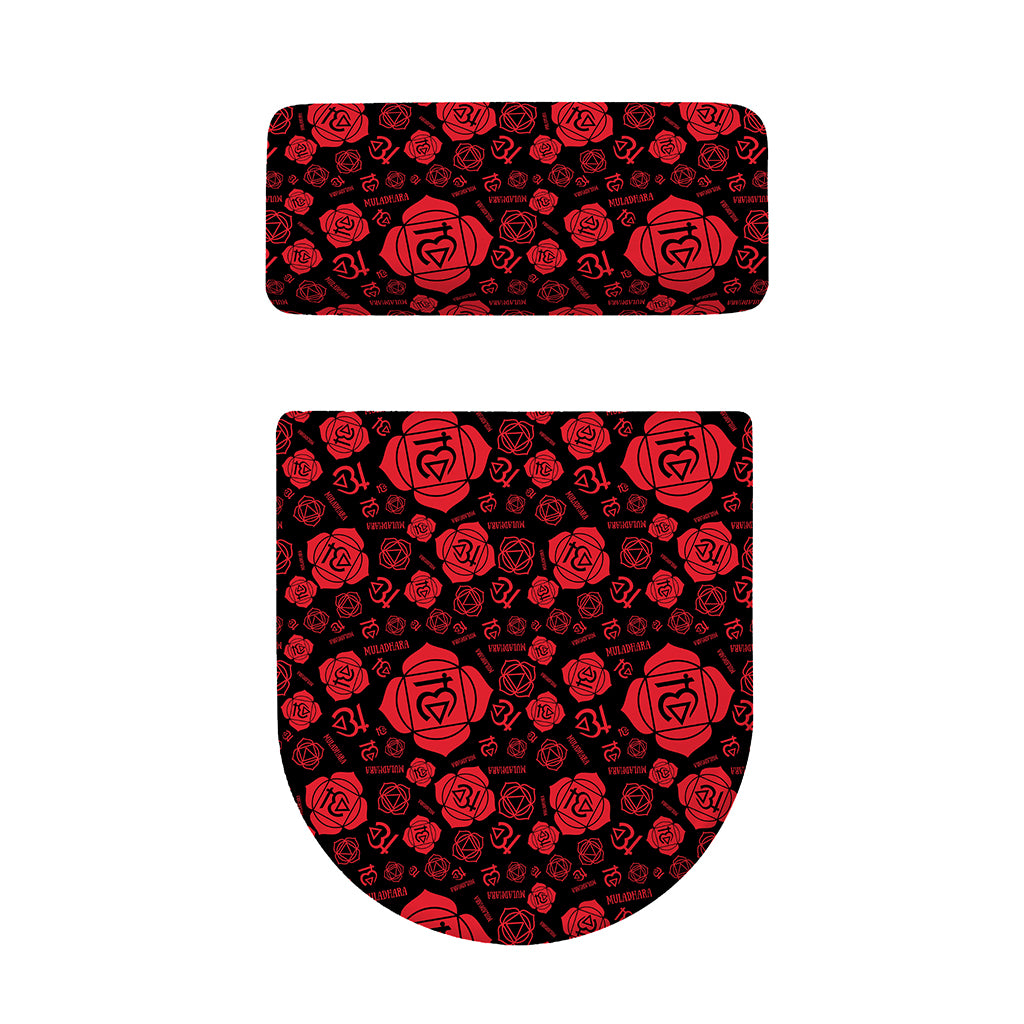 Muladhara Chakra Pattern Print Toilet Lid And Tank Cover Set
