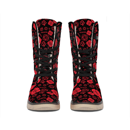 Muladhara Chakra Pattern Print Winter Boots