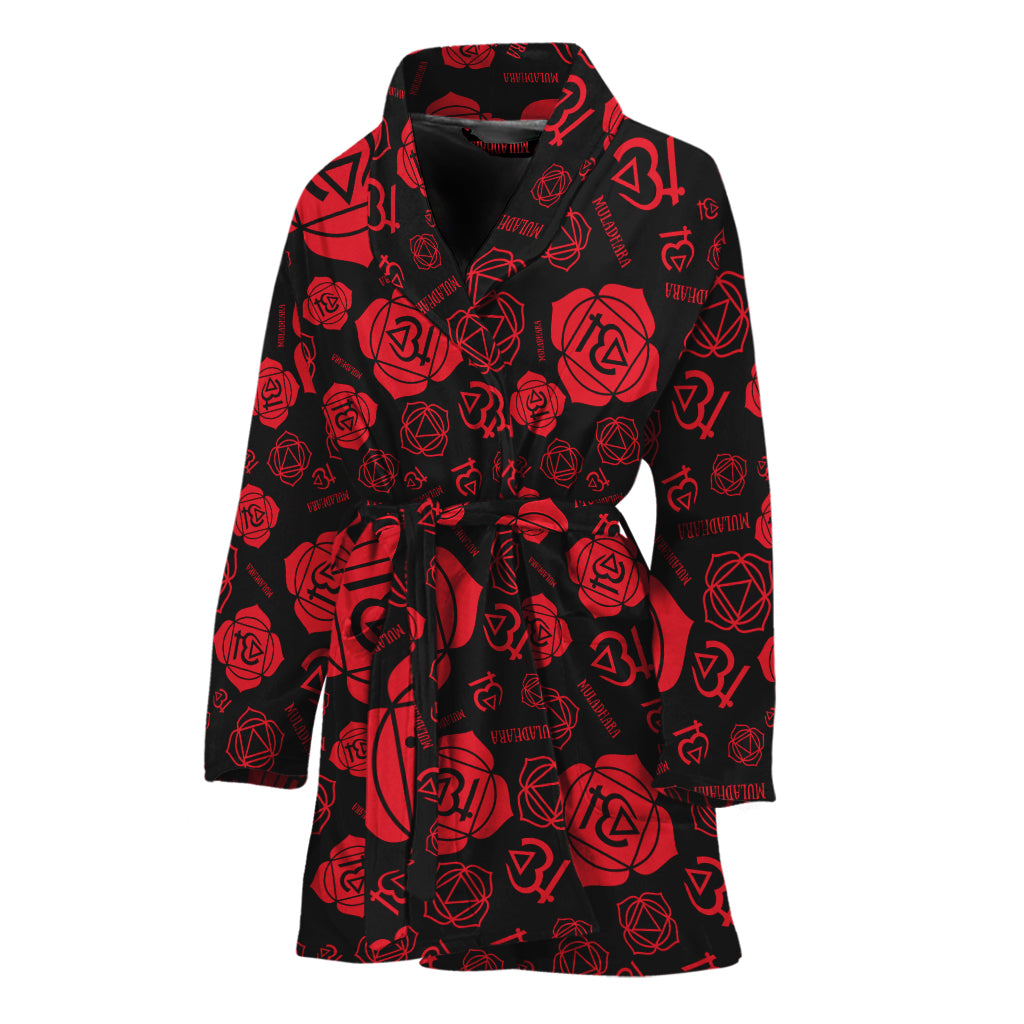 Muladhara Chakra Pattern Print Women's Bathrobe