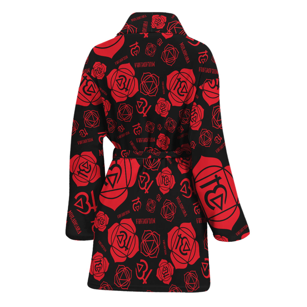 Muladhara Chakra Pattern Print Women's Bathrobe