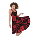 Muladhara Chakra Pattern Print Sleeveless Knee Length Dress