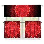 Muladhara Chakra Spiritual Print 3 Piece Kitchen Curtains