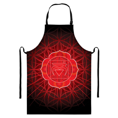 Muladhara Chakra Spiritual Print Bib Apron With Pocket