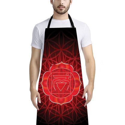 Muladhara Chakra Spiritual Print Bib Apron With Pocket
