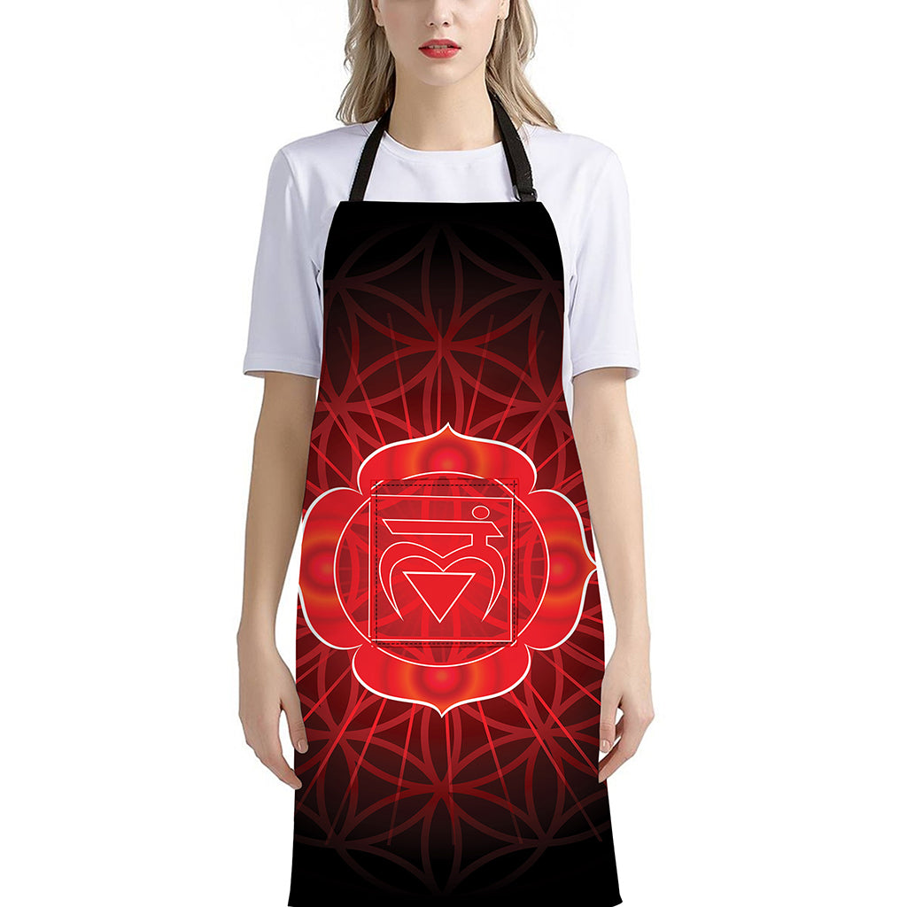 Muladhara Chakra Spiritual Print Bib Apron With Pocket