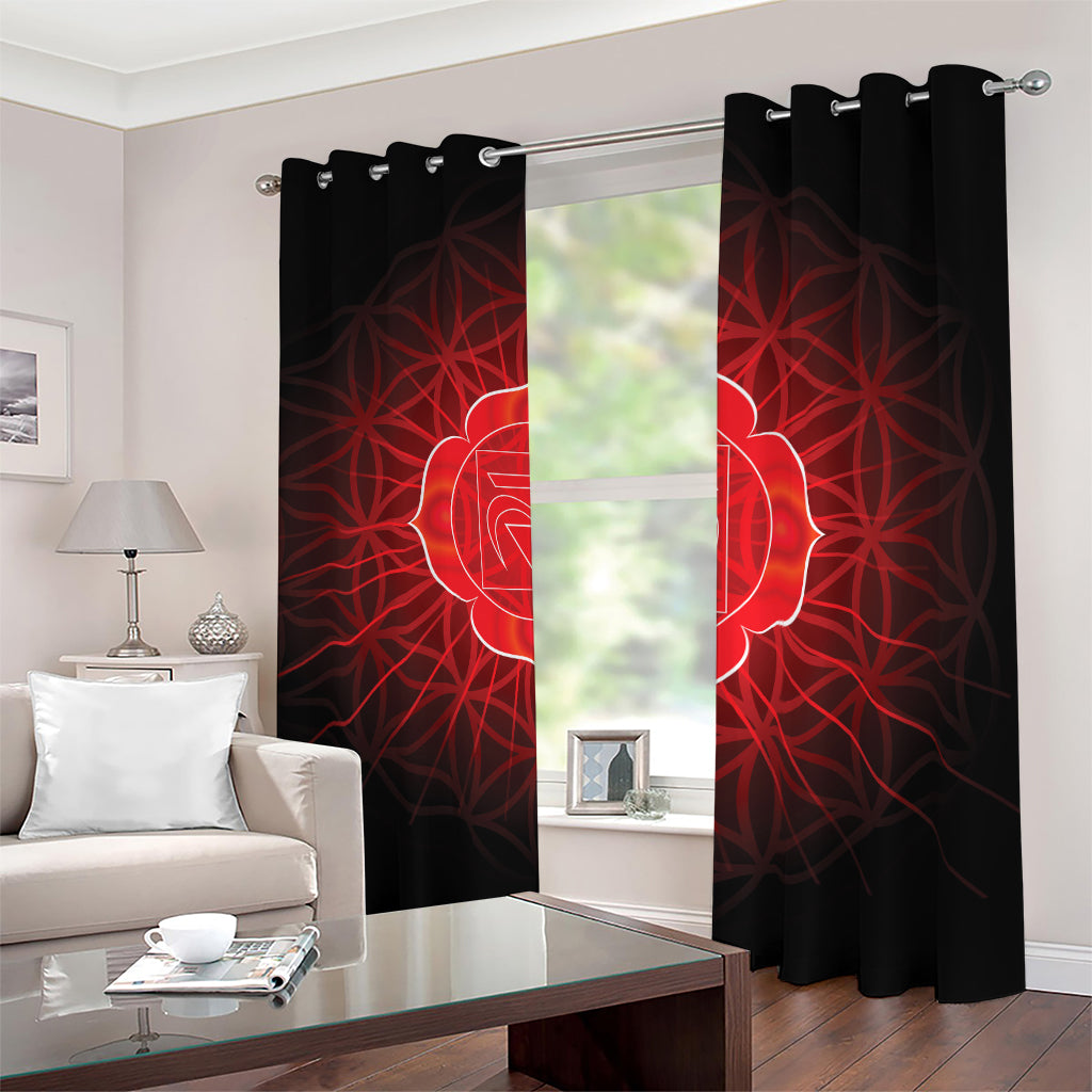 Muladhara Chakra Spiritual Print Blackout Grommet Curtains