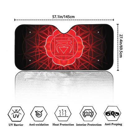 Muladhara Chakra Spiritual Print Car Windshield Sun Shade