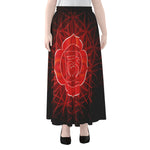 Muladhara Chakra Spiritual Print Chiffon Maxi Skirt