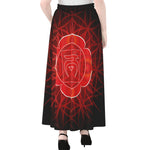 Muladhara Chakra Spiritual Print Chiffon Maxi Skirt