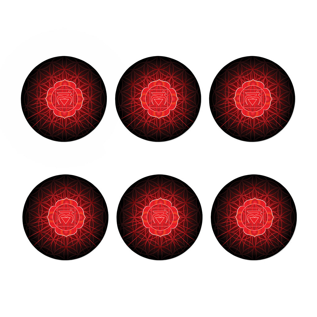 Muladhara Chakra Spiritual Print Coaster Set