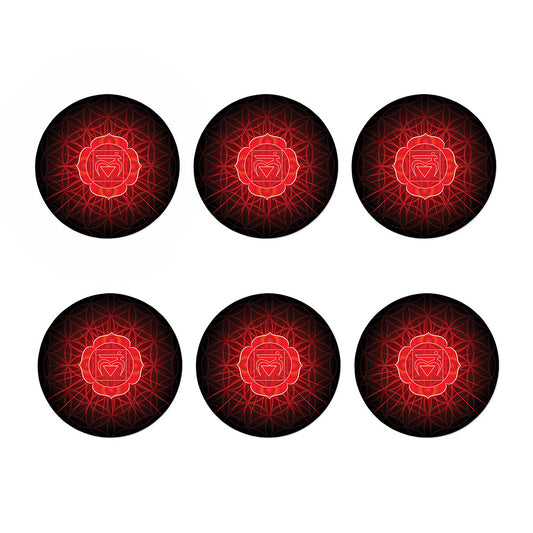 Muladhara Chakra Spiritual Print Coaster Set