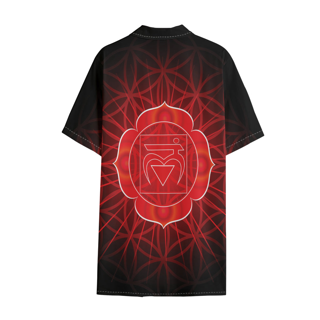 Muladhara Chakra Spiritual Print Cotton Hawaiian Shirt