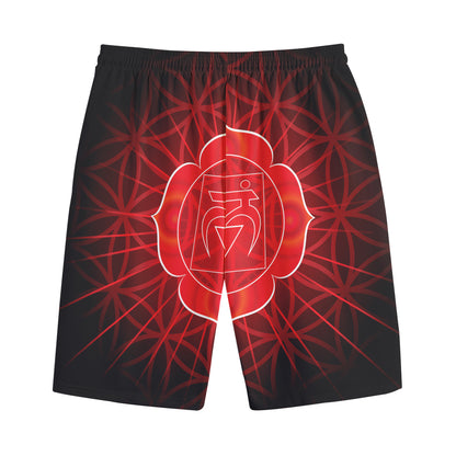 Muladhara Chakra Spiritual Print Cotton Shorts