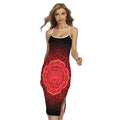 Muladhara Chakra Spiritual Print Cross Back Cami Dress