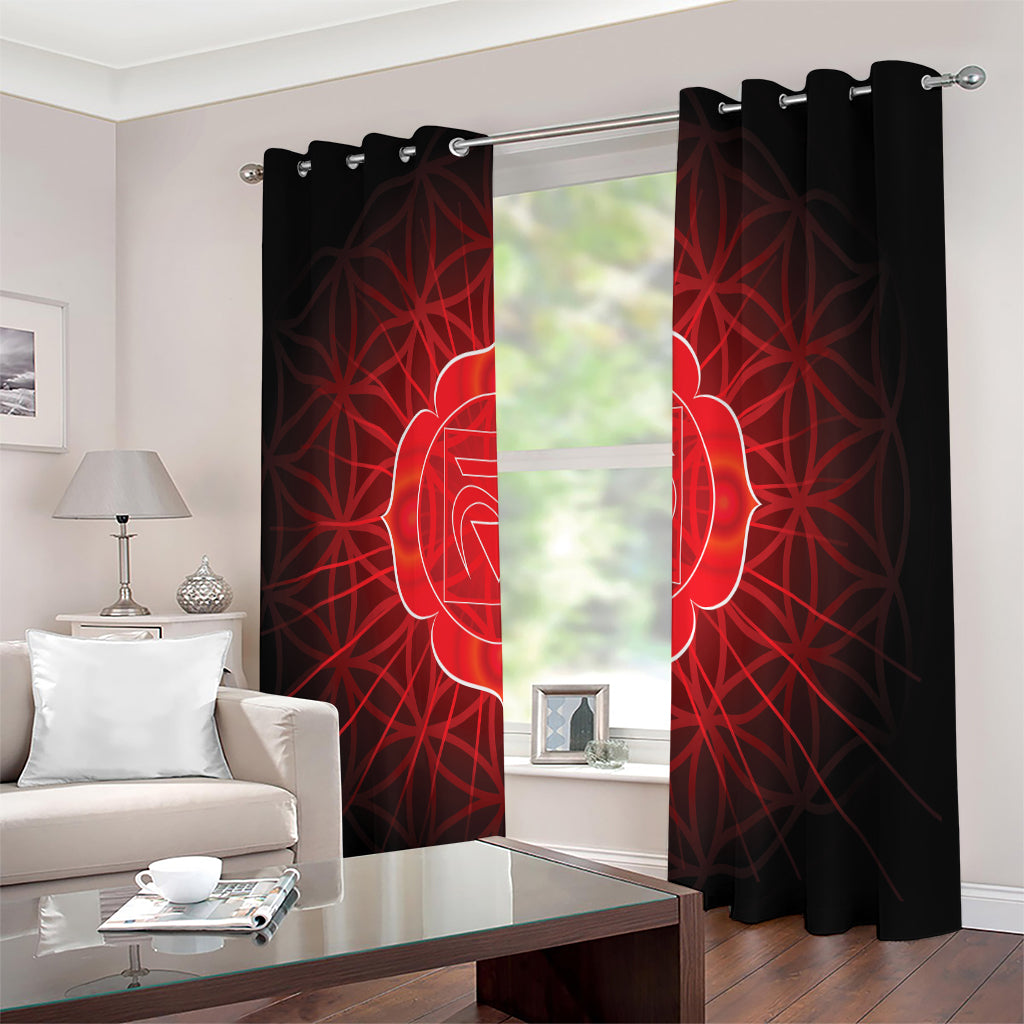 Muladhara Chakra Spiritual Print Extra Wide Grommet Curtains