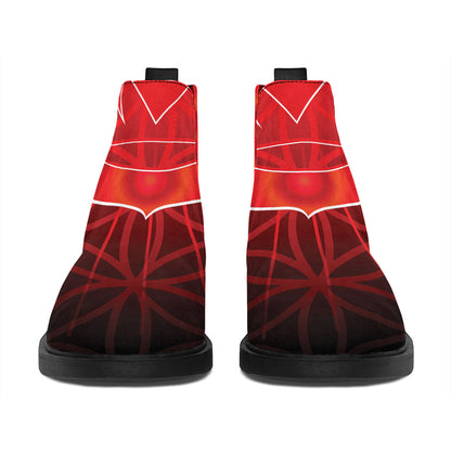 Muladhara Chakra Spiritual Print Flat Ankle Boots