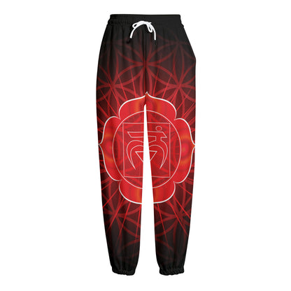 Muladhara Chakra Spiritual Print Fleece Lined Knit Pants