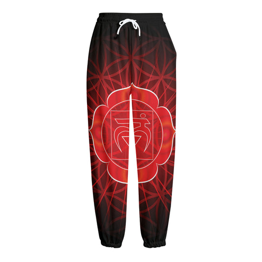 Muladhara Chakra Spiritual Print Fleece Lined Knit Pants