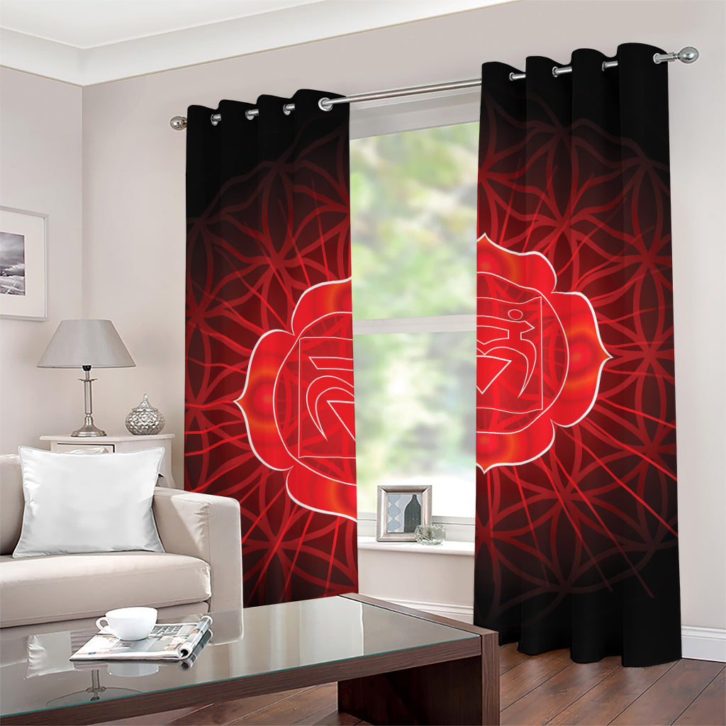 Muladhara Chakra Spiritual Print Grommet Curtains