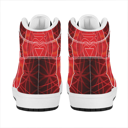 Muladhara Chakra Spiritual Print High Top Leather Sneakers