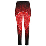 Muladhara Chakra Spiritual Print High-Waisted Pocket Leggings