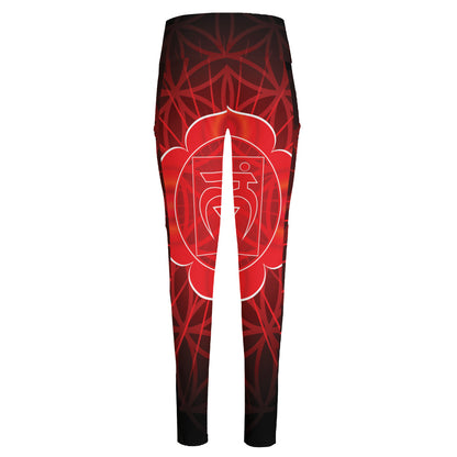 Muladhara Chakra Spiritual Print High-Waisted Pocket Leggings