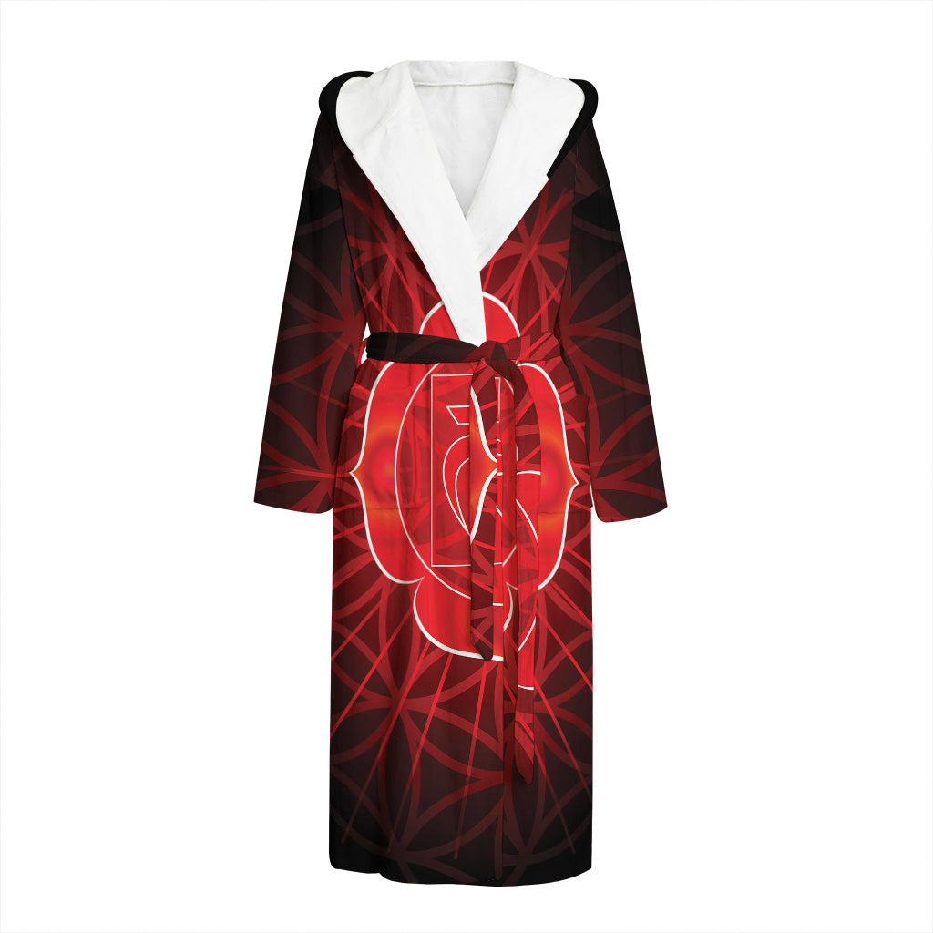 Muladhara Chakra Spiritual Print Hooded Bathrobe
