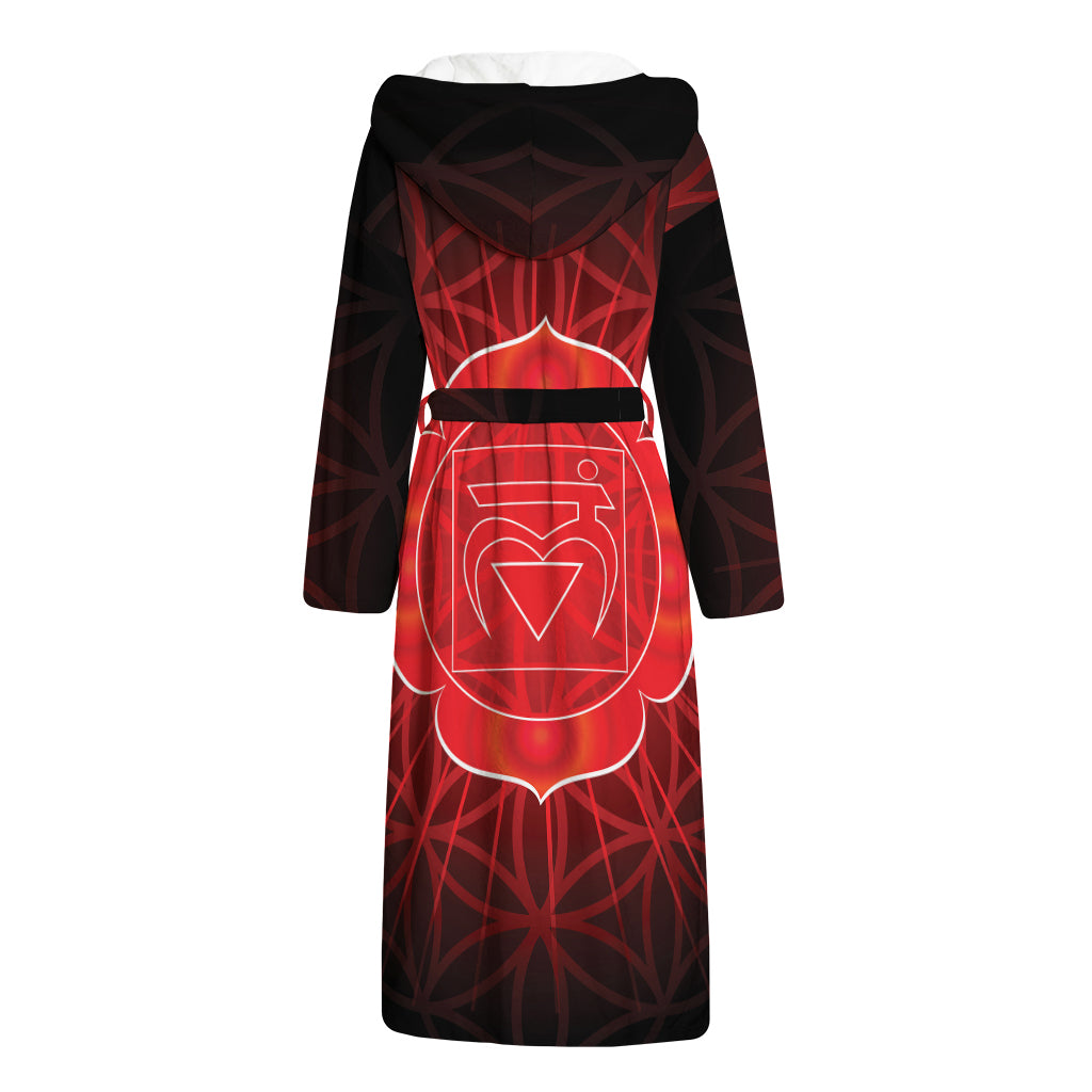 Muladhara Chakra Spiritual Print Hooded Bathrobe