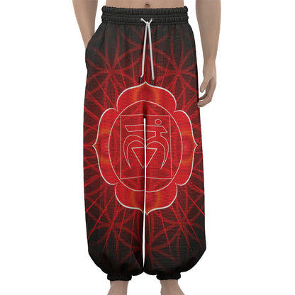 Muladhara Chakra Spiritual Print Lantern Pants