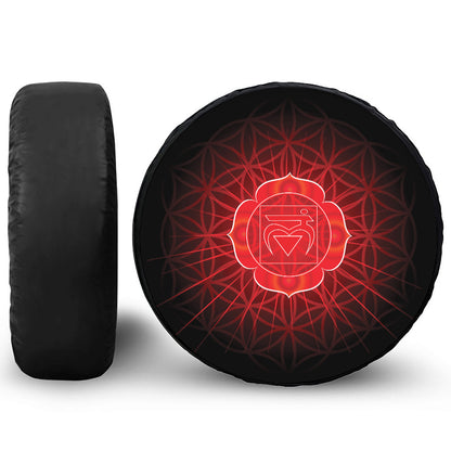 Muladhara Chakra Spiritual Print Leather Spare Tire Cover