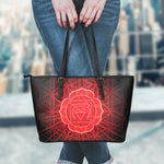 Muladhara Chakra Spiritual Print Leather Tote Bag