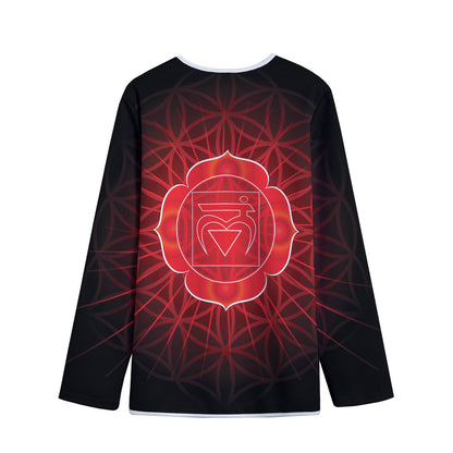 Muladhara Chakra Spiritual Print Long Sleeve Short Coat