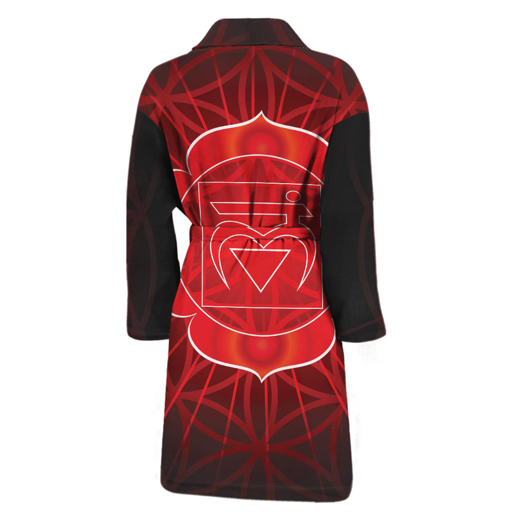Muladhara Chakra Spiritual Print Men's Bathrobe