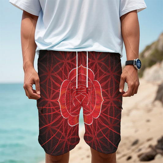 Muladhara Chakra Spiritual Print Men's Cargo Shorts