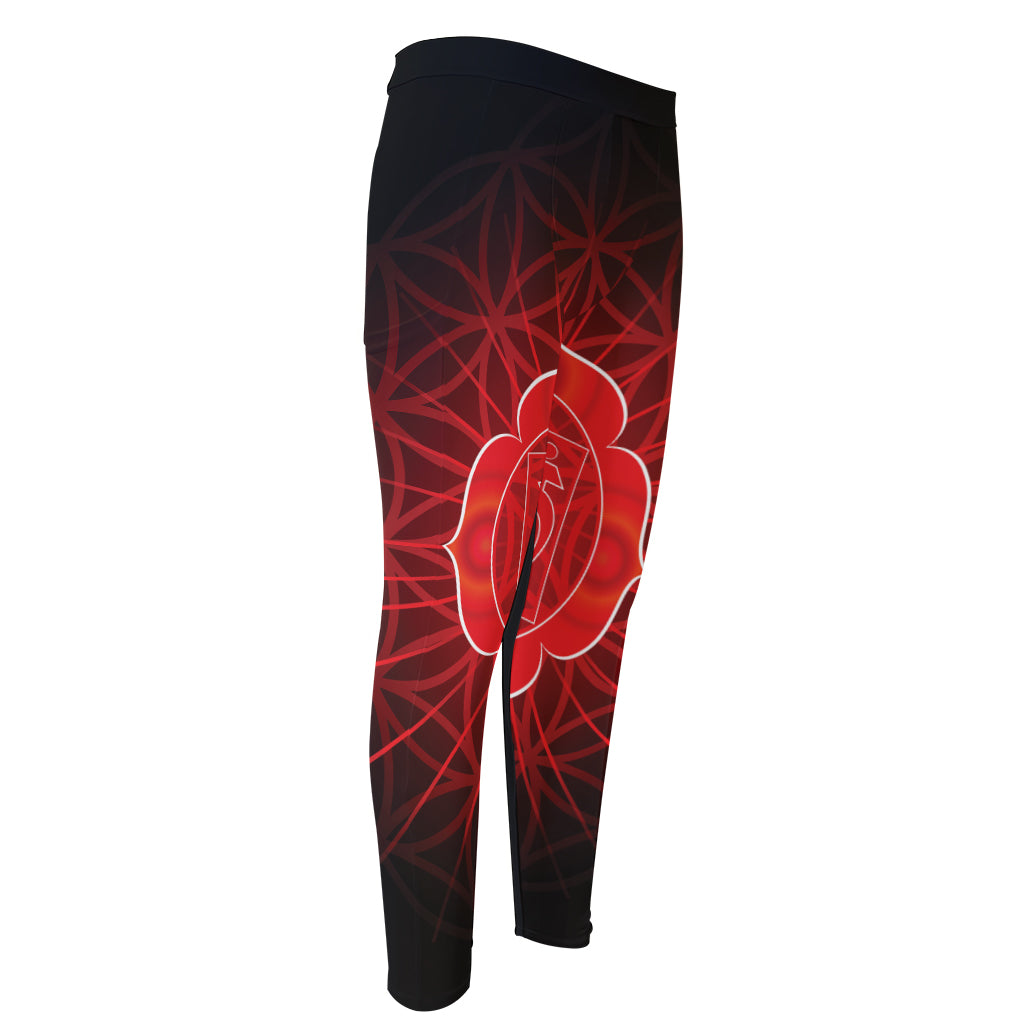 Muladhara Chakra Spiritual Print Men's Compression Pants