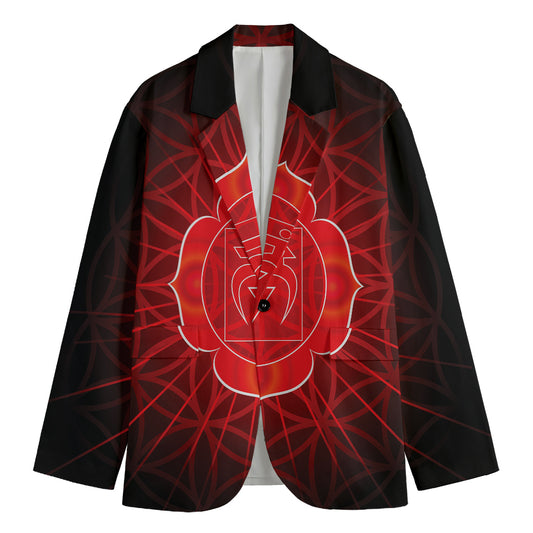 Muladhara Chakra Spiritual Print Men's Cotton Blazer
