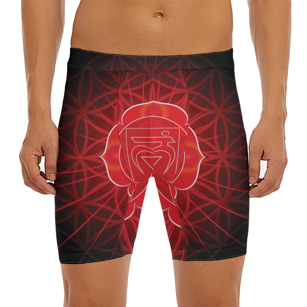 Muladhara Chakra Spiritual Print Men's Long Boxer Briefs