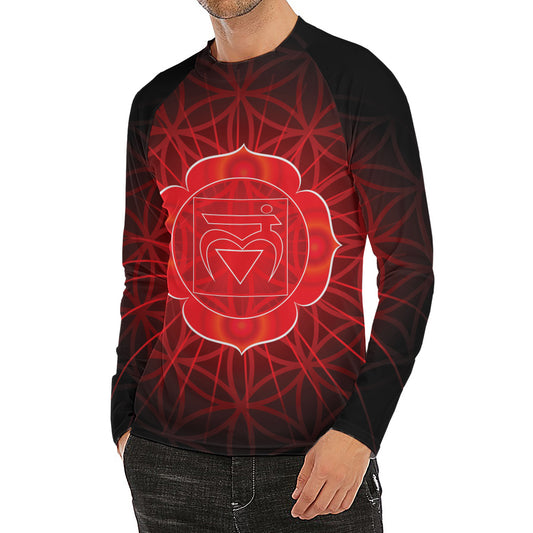 Muladhara Chakra Spiritual Print Men's Long Sleeve Rash Guard