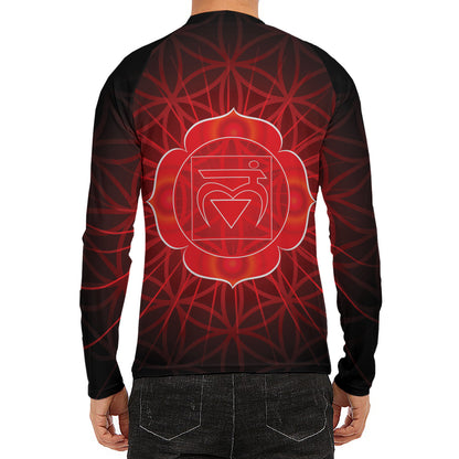 Muladhara Chakra Spiritual Print Men's Long Sleeve Rash Guard