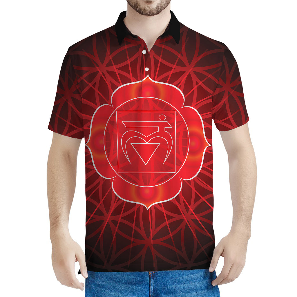 Muladhara Chakra Spiritual Print Men's Polo Shirt