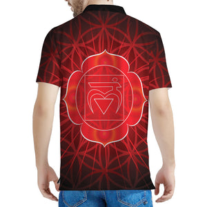 Muladhara Chakra Spiritual Print Men's Polo Shirt