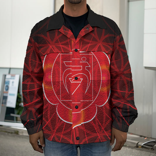 Muladhara Chakra Spiritual Print Men's Shirt Jacket